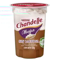 NESTLE - Postre Chandelle Sabor Manjar Sin lactosa con Crema Chantilly 130 g
