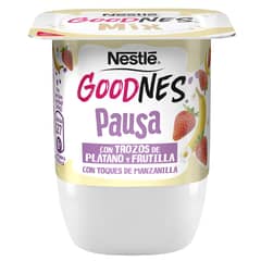 NESTLE - Yoghurt Goodnes Trozos de Plátano, Frutilla y Toques de Manzanilla 140 g