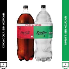COCA COLA - Pack Sin Azúcar 3 Lt + Sprite Sin Azúcar 3 Lt