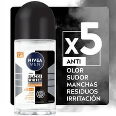 NIVEA - Desodorante Roll-On Nivea Men Black & White 50 ml