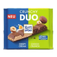 RITTER SPORT - Chocolate en Barra Crunchy Duo 218 g